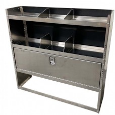 Aluminum Van Shelving Storage with Door - 45"L x 44"H x 13"D